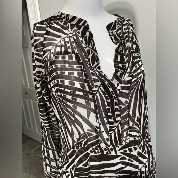 ZARA PATTERN BROWN WHITE DRESS MADE IN MOROCCO SMALL - Picture 8 of 8